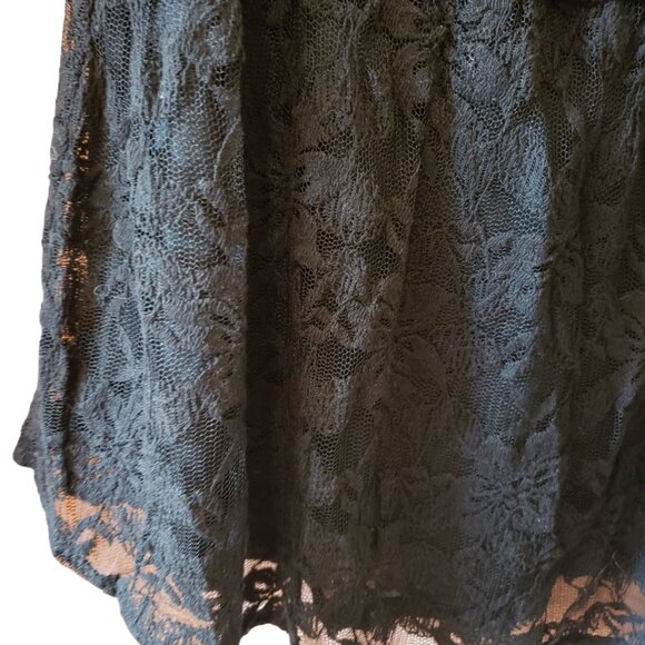 LC Lauren Conrad Black Knit & Lace Short Sleeve Top Pull Over Size XXL PRETTY! - Picture 5 of 6